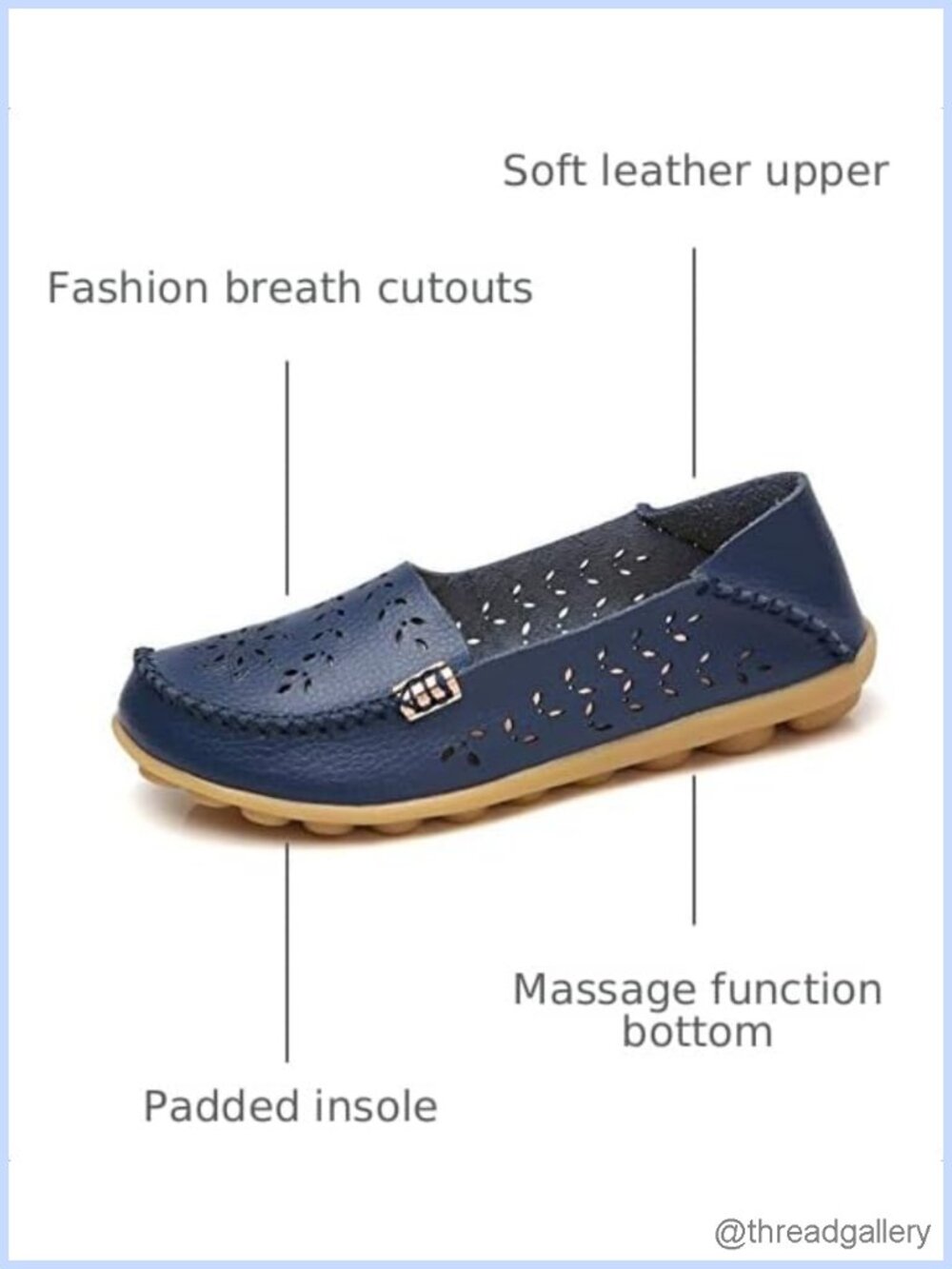 Women's Lightweight Slip On Loafer Mocc Walking Flat - Picture 2 of 6